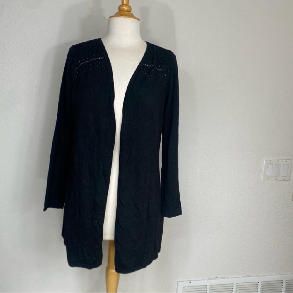 INC International Concepts Women's Black Beaded Lightweight Cardigan Size Medium